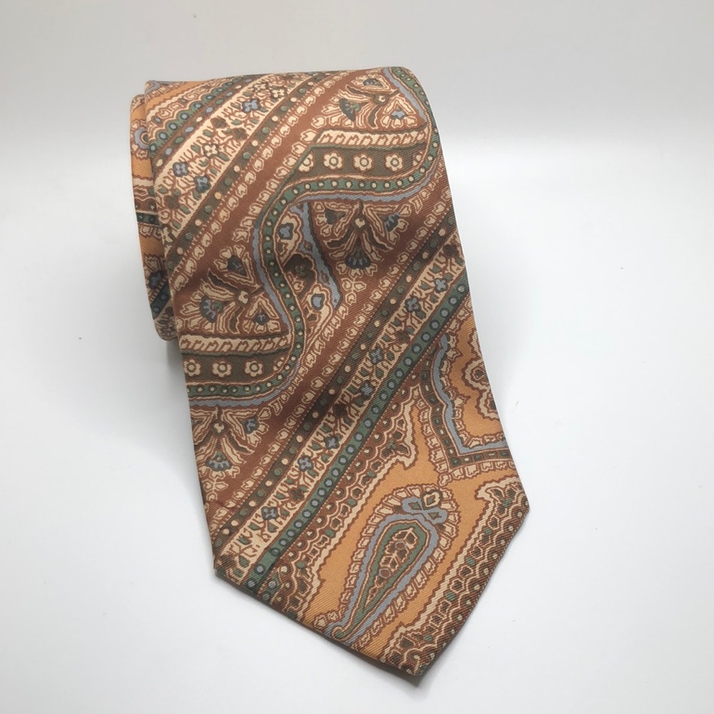 VTG Paisley Print Silk Foulard Tie